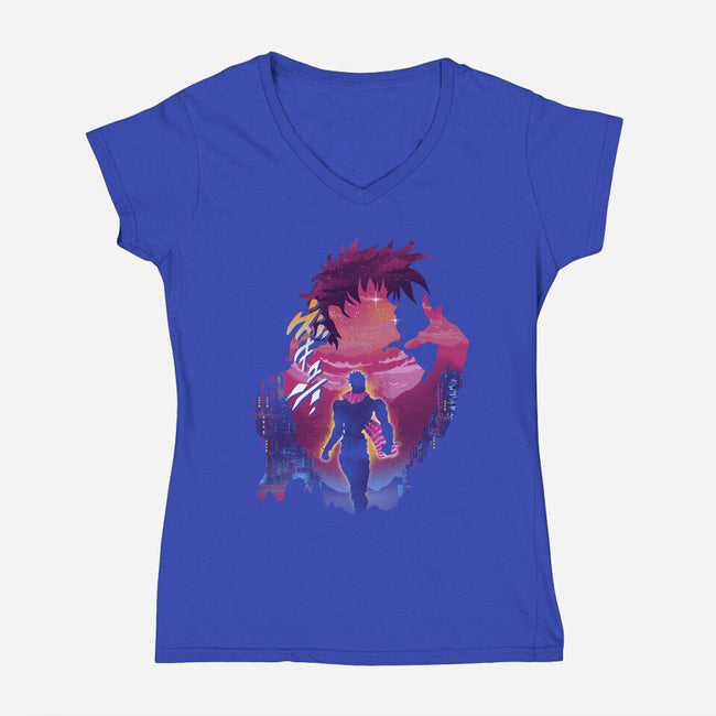 Joestar-womens v-neck tee-dandingeroz