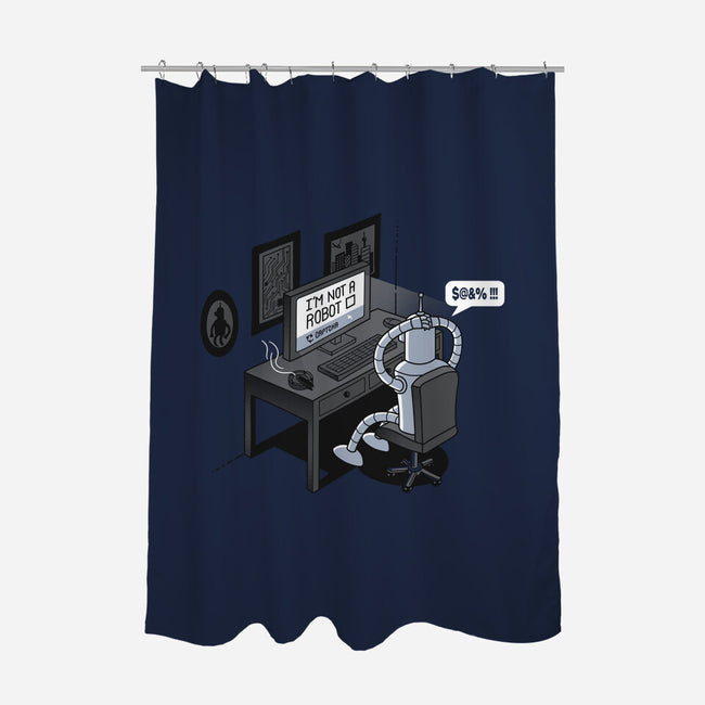 Robot Problems-none polyester shower curtain-Gamma-Ray