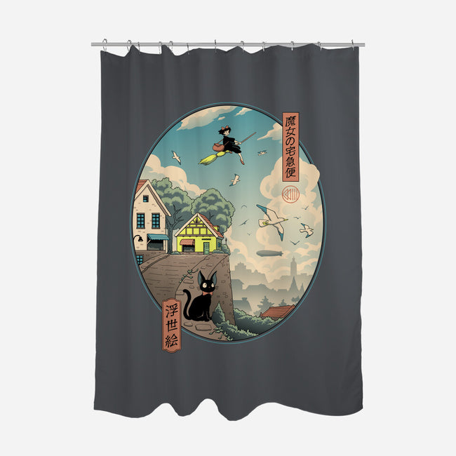 Ukiyo-E Delivery-none polyester shower curtain-vp021