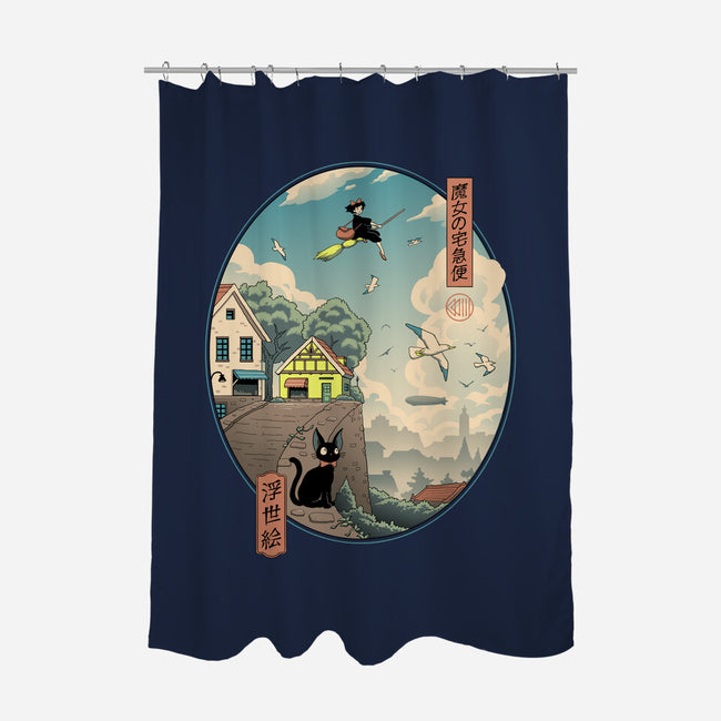 Ukiyo-E Delivery-none polyester shower curtain-vp021