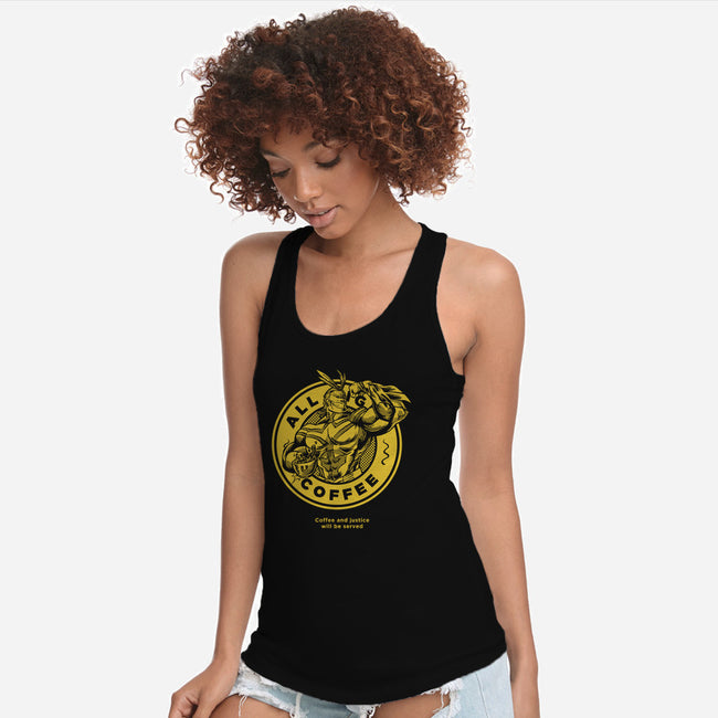 All Might Coffee-womens racerback tank-yumie