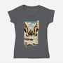 Ancient Moth Ukiyo-E-womens v-neck tee-vp021