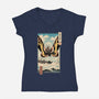 Ancient Moth Ukiyo-E-womens v-neck tee-vp021