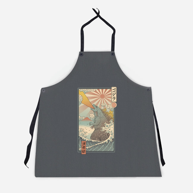King Kaiju Ukiyo-E-unisex kitchen apron-vp021