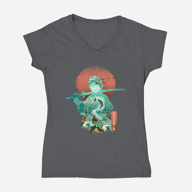Breath of Water-womens v-neck tee-dandingeroz