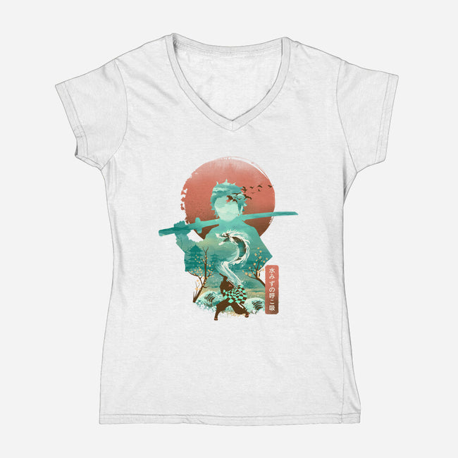 Breath of Water-womens v-neck tee-dandingeroz