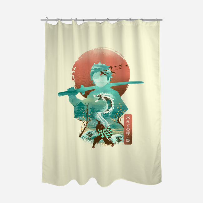 Breath of Water-none polyester shower curtain-dandingeroz