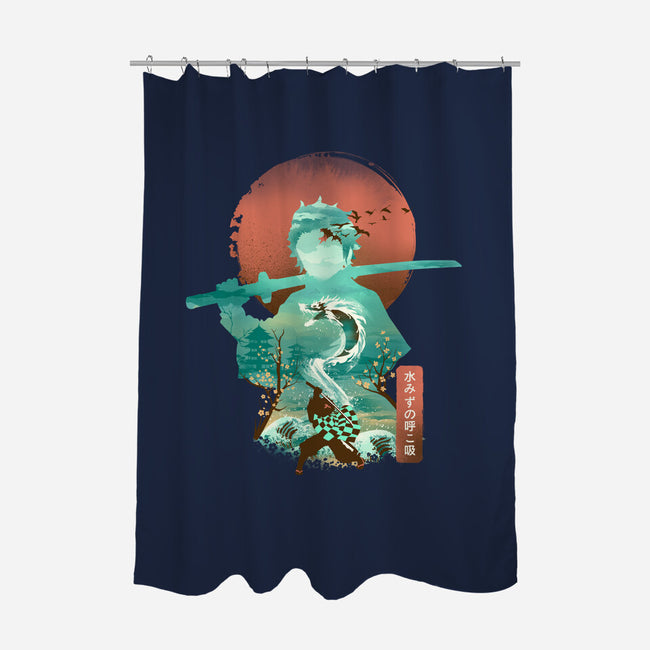 Breath of Water-none polyester shower curtain-dandingeroz