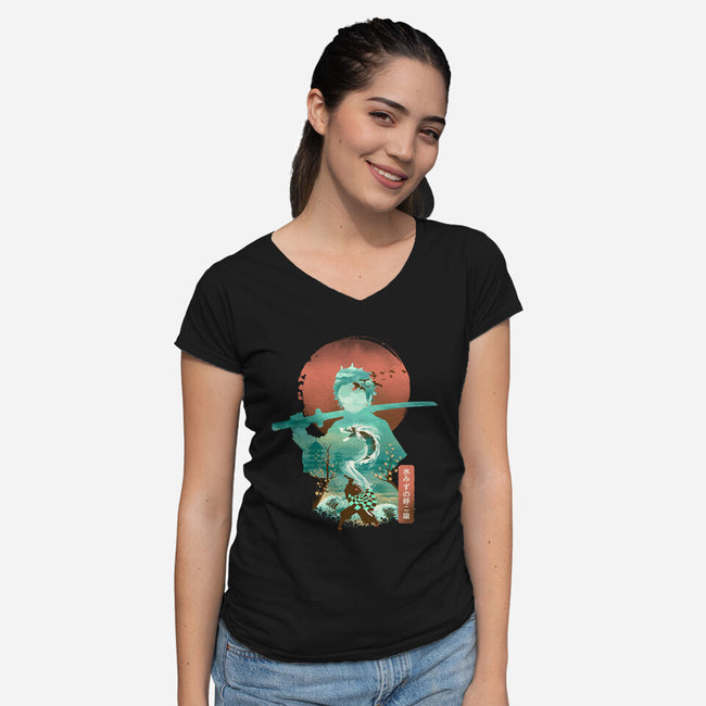 Breath of Water-womens v-neck tee-dandingeroz