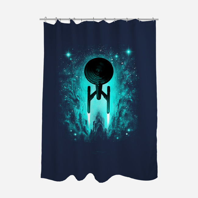 Voyages In Space-none polyester shower curtain-alemaglia