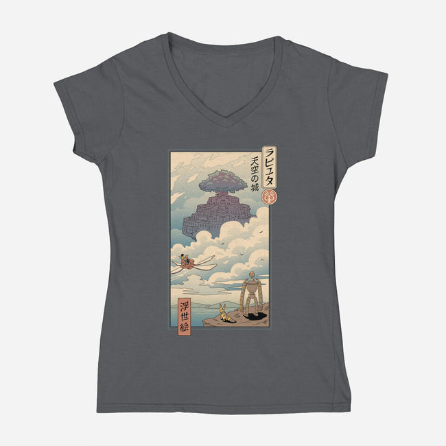 Sky Castle Ukiyo-E-womens v-neck tee-vp021