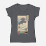 Sky Castle Ukiyo-E-womens v-neck tee-vp021