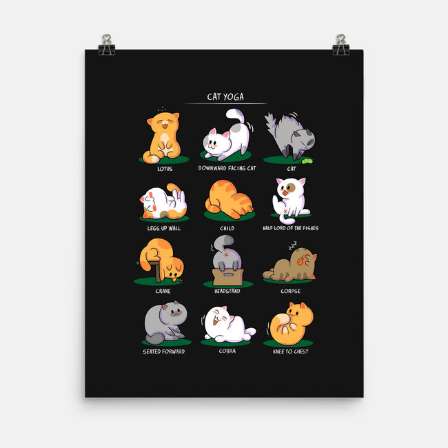 Cat Yoga-none matte poster-queenmob