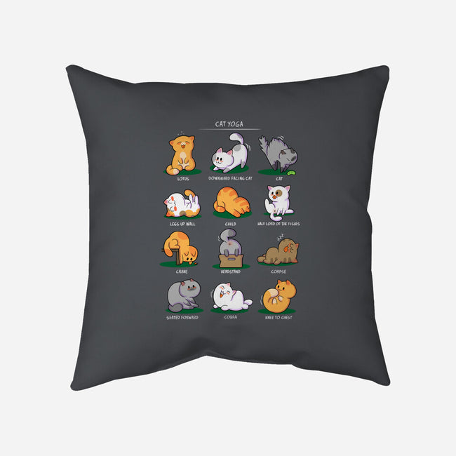 Cat Yoga-none removable cover throw pillow-queenmob
