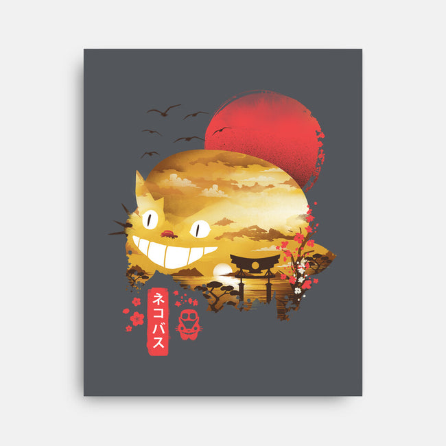 Ukiyo-E Catbus-none stretched canvas-dandingeroz