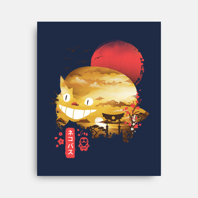 Ukiyo-E Catbus-none stretched canvas-dandingeroz