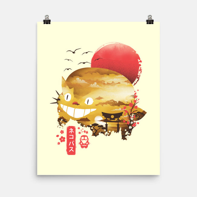 Ukiyo-E Catbus-none matte poster-dandingeroz