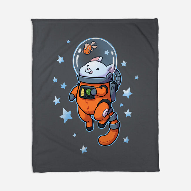 Catstronaut-none fleece blanket-DoOomcat
