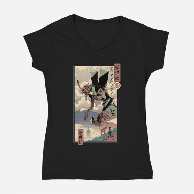 Eva Ukiyo-E-womens v-neck tee-vp021