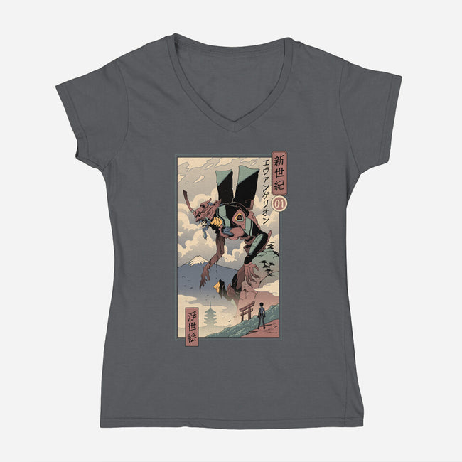 Eva Ukiyo-E-womens v-neck tee-vp021