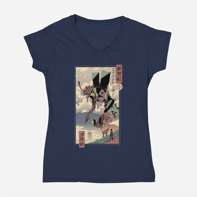 Eva Ukiyo-E-womens v-neck tee-vp021