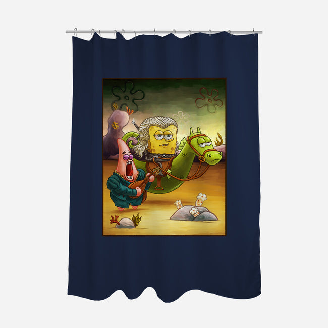 Sponge of Rivia-none polyester shower curtain-artofvelazquez