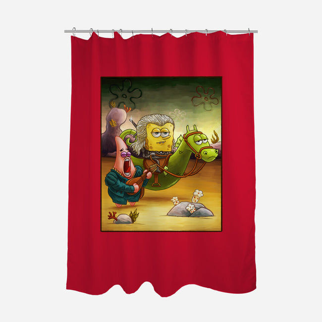 Sponge of Rivia-none polyester shower curtain-artofvelazquez