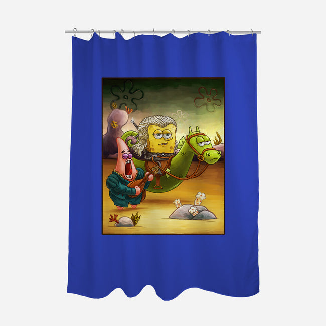 Sponge of Rivia-none polyester shower curtain-artofvelazquez