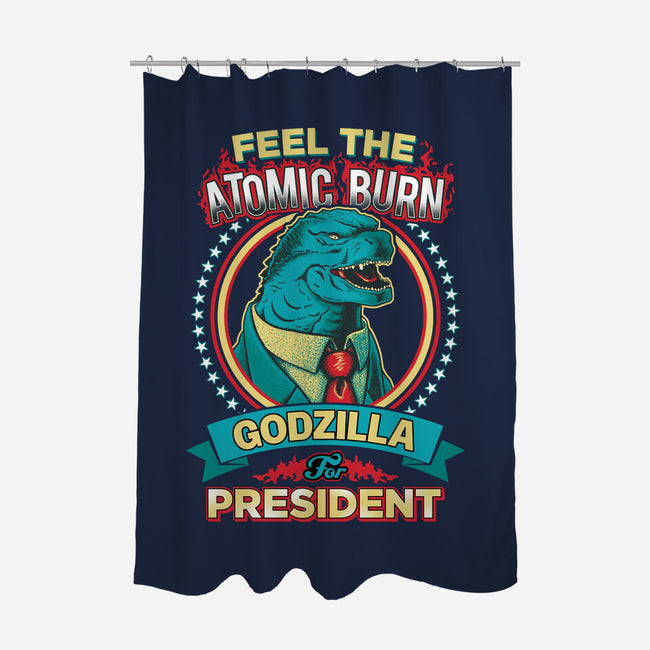 President Zilla-none polyester shower curtain-DCLawrence