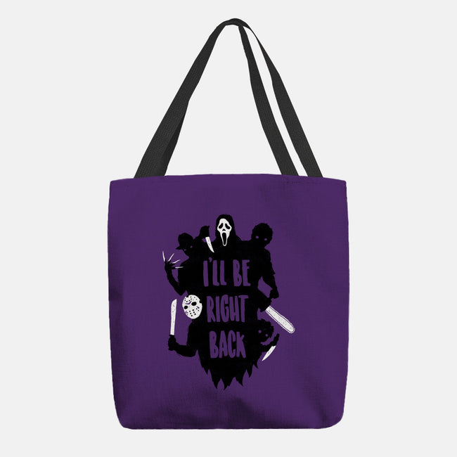 I'll Be Right Back-none basic tote-DinoMike