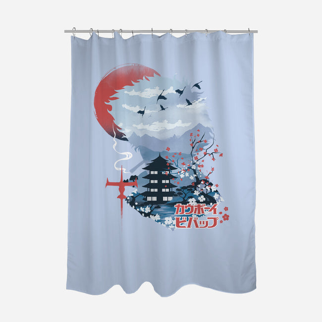 Ukiyo-E Cowboy-none polyester shower curtain-dandingeroz