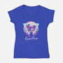 Kame Island Postcard-womens v-neck tee-dandingeroz