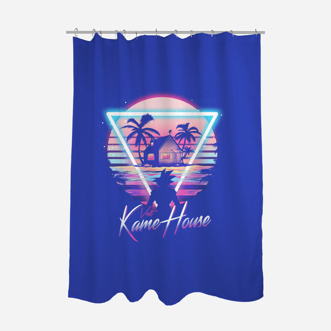 Kame Island Postcard-none polyester shower curtain-dandingeroz
