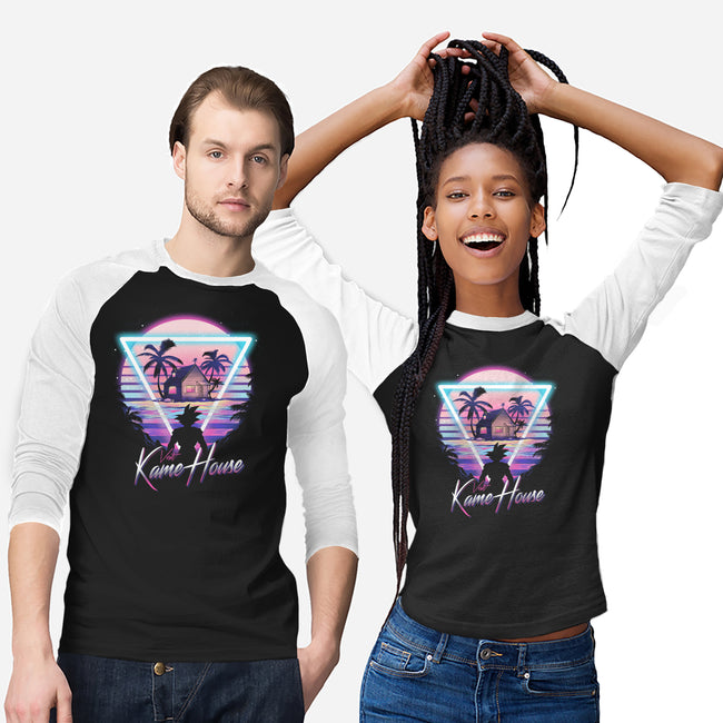 Kame Island Postcard-unisex baseball tee-dandingeroz