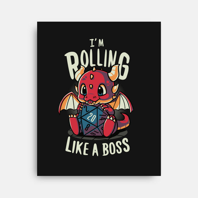 Rolling Like A Boss-none stretched canvas-Typhoonic