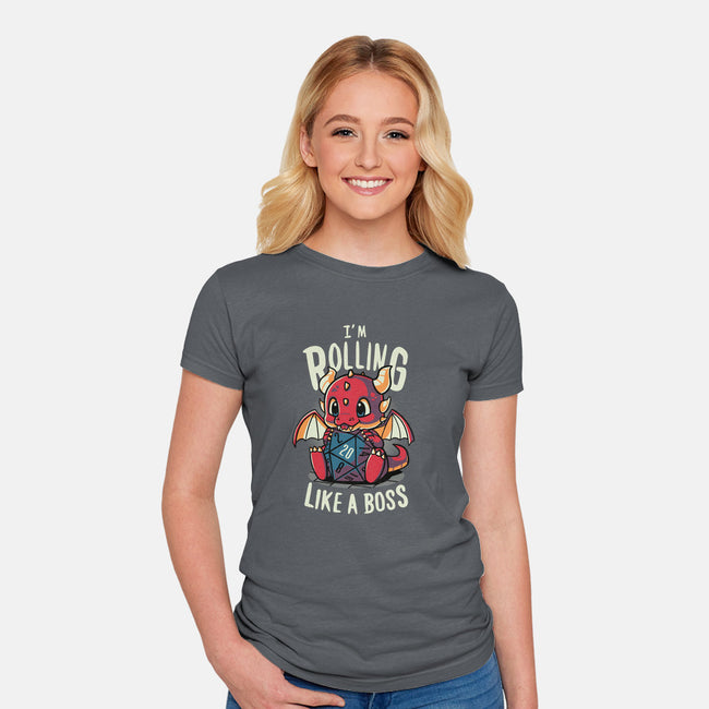 Rolling Like A Boss-womens fitted tee-Typhoonic