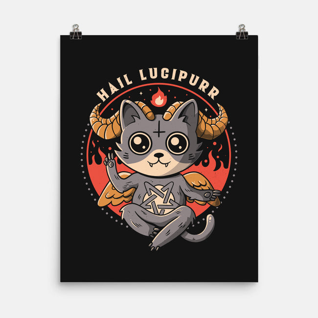 Hail Lucipurr-none matte poster-eduely