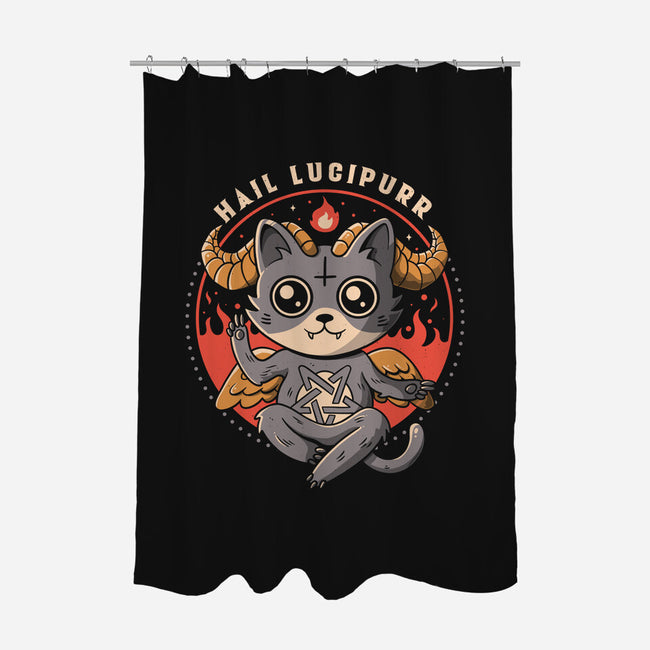 Hail Lucipurr-none polyester shower curtain-eduely