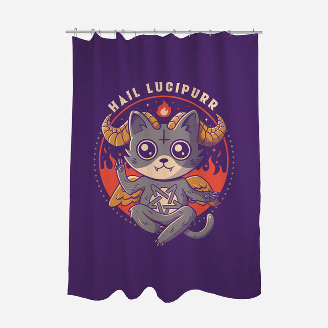 Hail Lucipurr-none polyester shower curtain-eduely