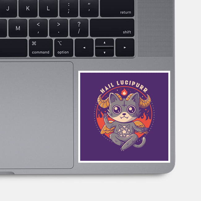 Hail Lucipurr-none glossy sticker-eduely