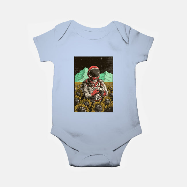Space Flowers-baby basic onesie-artofvelazquez