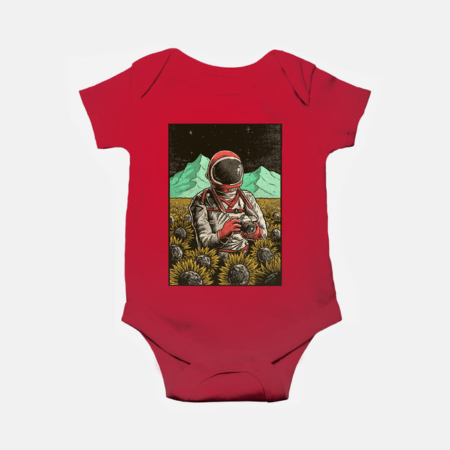 Space Flowers-baby basic onesie-artofvelazquez