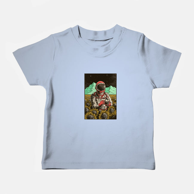 Space Flowers-baby basic tee-artofvelazquez