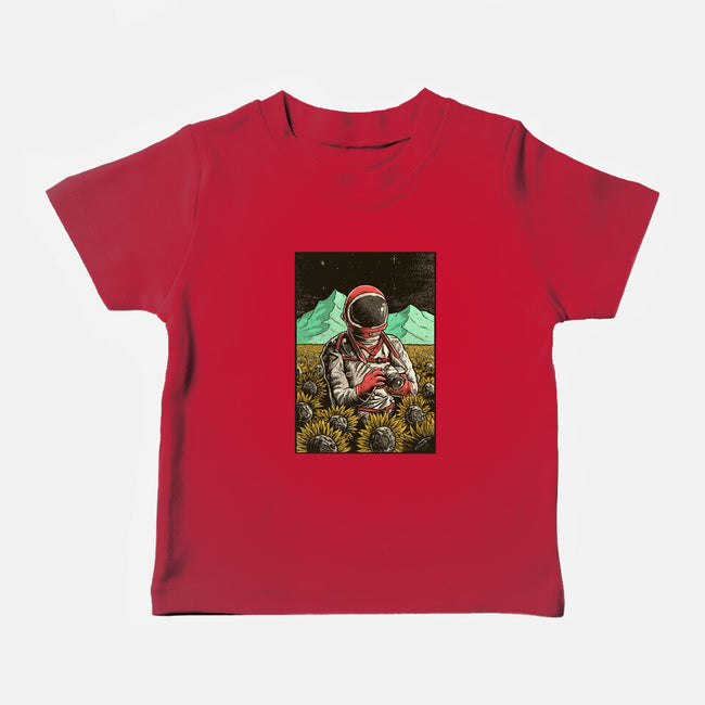 Space Flowers-baby basic tee-artofvelazquez