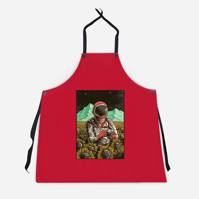 Space Flowers-unisex kitchen apron-artofvelazquez