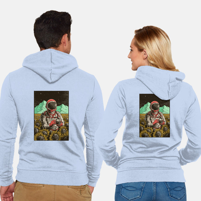Space Flowers-unisex zip-up sweatshirt-artofvelazquez