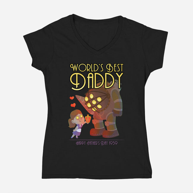 World's Best Big Daddy-womens v-neck tee-queenmob