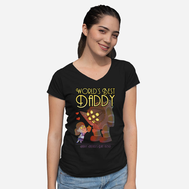 World's Best Big Daddy-womens v-neck tee-queenmob