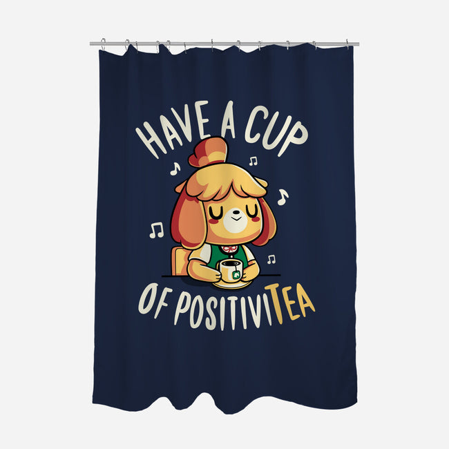 Cup of Positivitea-none polyester shower curtain-Typhoonic