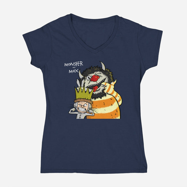 Monster and Max-womens v-neck tee-MarianoSan